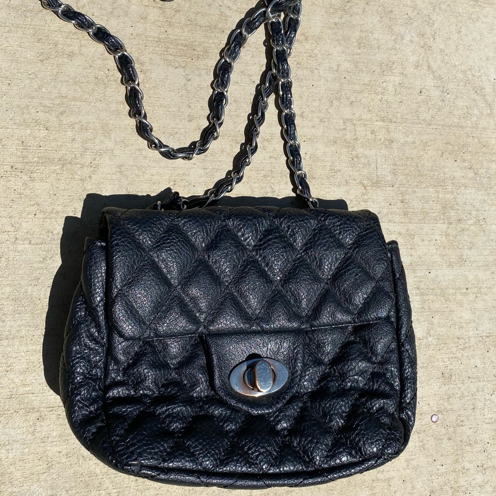 Black Stitch Crossbody Bag